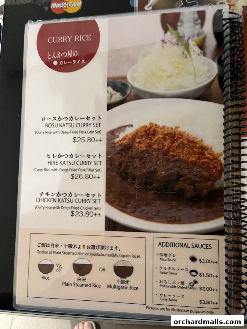 Menu page for Tonkatsu by Ma Maison  Mandarin Gallery