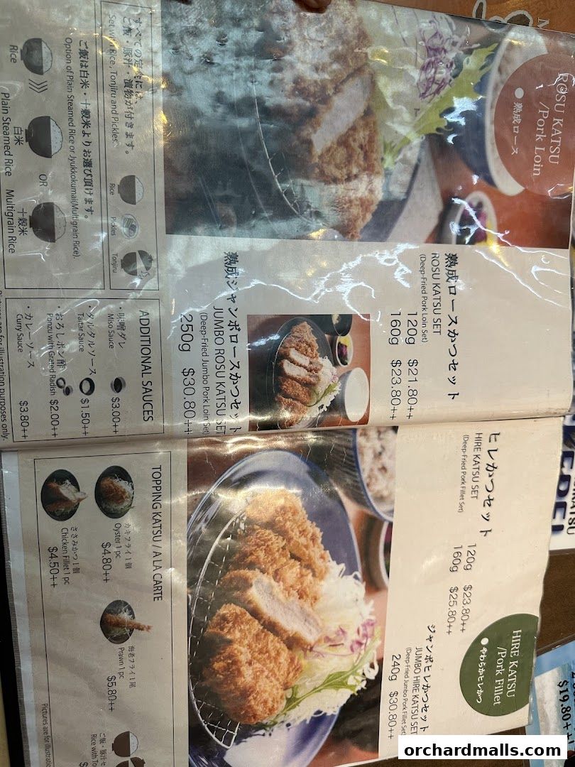 Menu page for Tonkatsu by Ma Maison  Mandarin Gallery