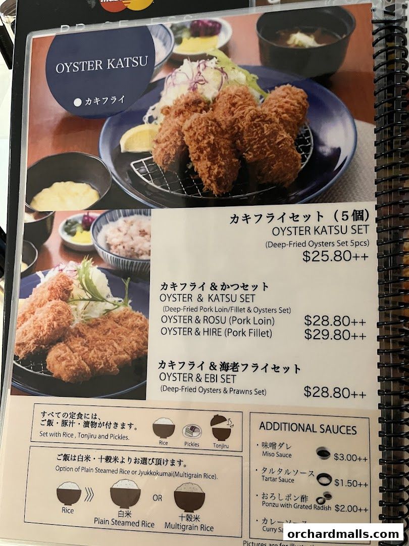 Menu page for Tonkatsu by Ma Maison  Mandarin Gallery
