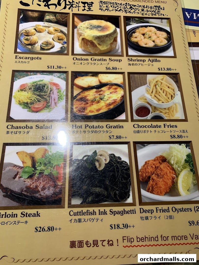 Menu page for Tonkatsu by Ma Maison  Mandarin Gallery