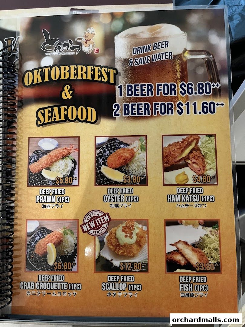 Menu page for Tonkatsu by Ma Maison  Mandarin Gallery