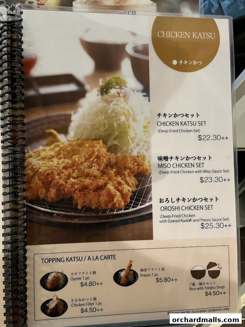 Menu page for Tonkatsu by Ma Maison  Mandarin Gallery