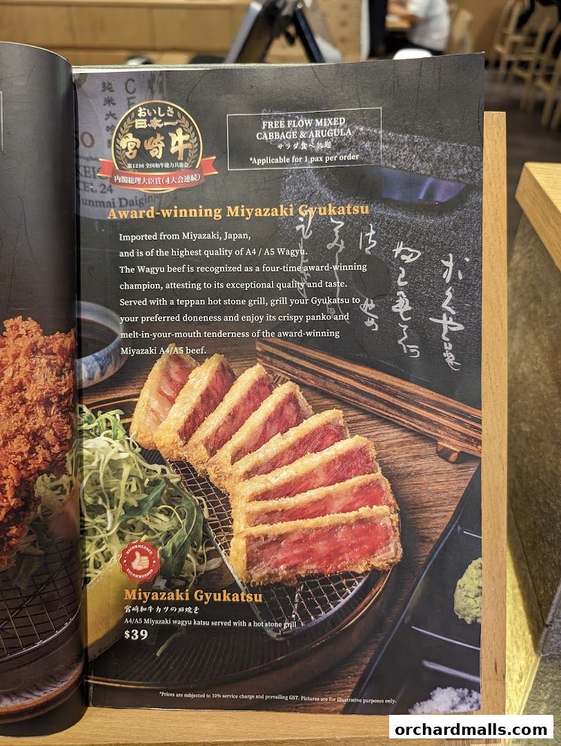 Menu page for Tonkatsu ENbiton 313Somerset