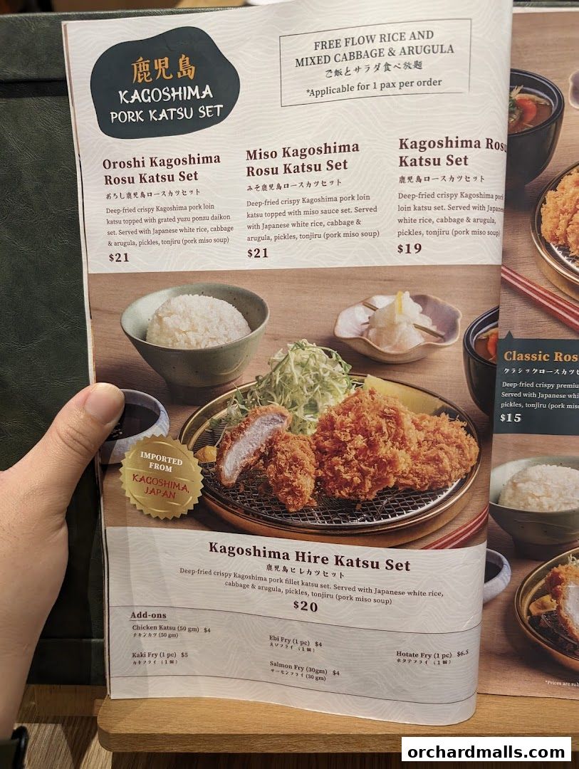 Menu page for Tonkatsu ENbiton 313Somerset