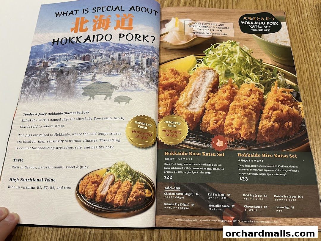 Menu page for Tonkatsu ENbiton 313Somerset