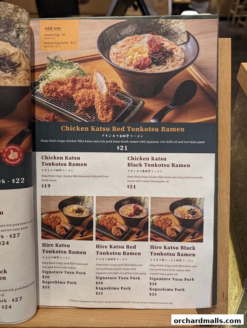 Menu page for Tonkatsu ENbiton 313Somerset