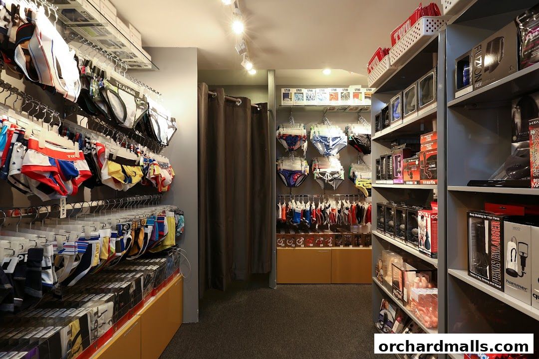 Interior view of TOOT Singapore shop showcasing a wide selection of men's underwear and accessories.