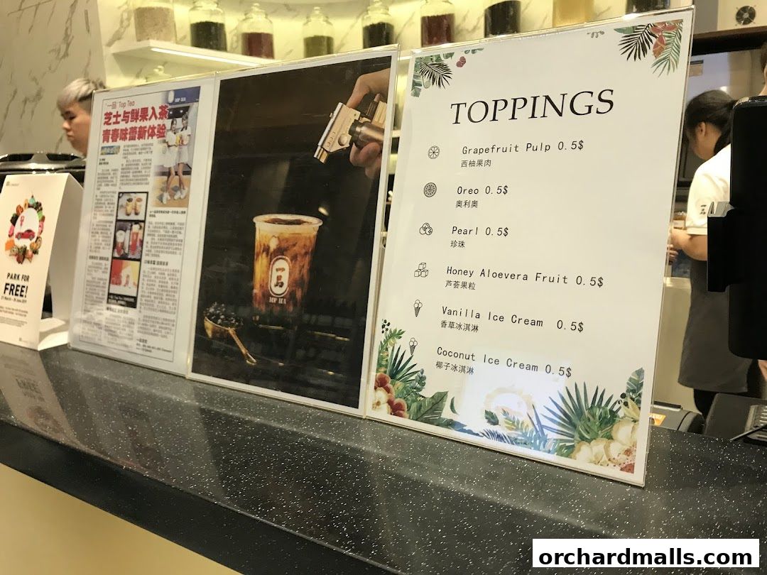Menu page for Top Tea 一品