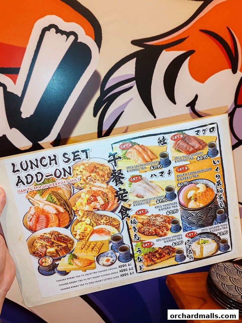Menu page for Tora-San  CentrePoint Orchard