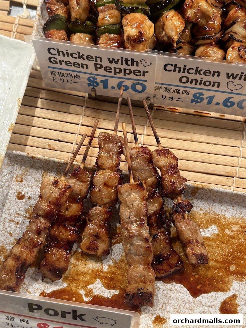 Menu page for TORI-Q Japanese Skewers