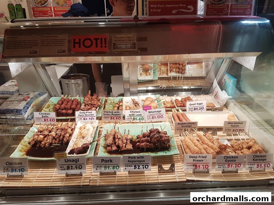 Menu page for TORI-Q Japanese Skewers