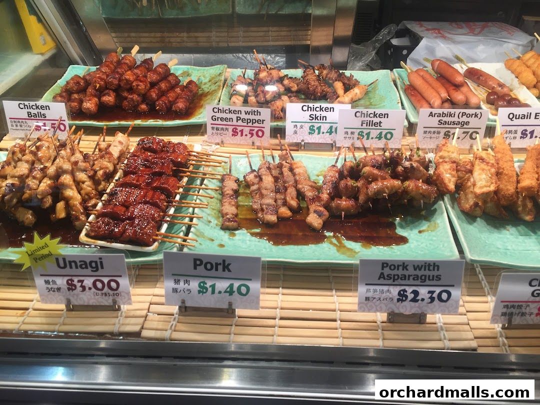 Menu page for TORI-Q Japanese Skewers