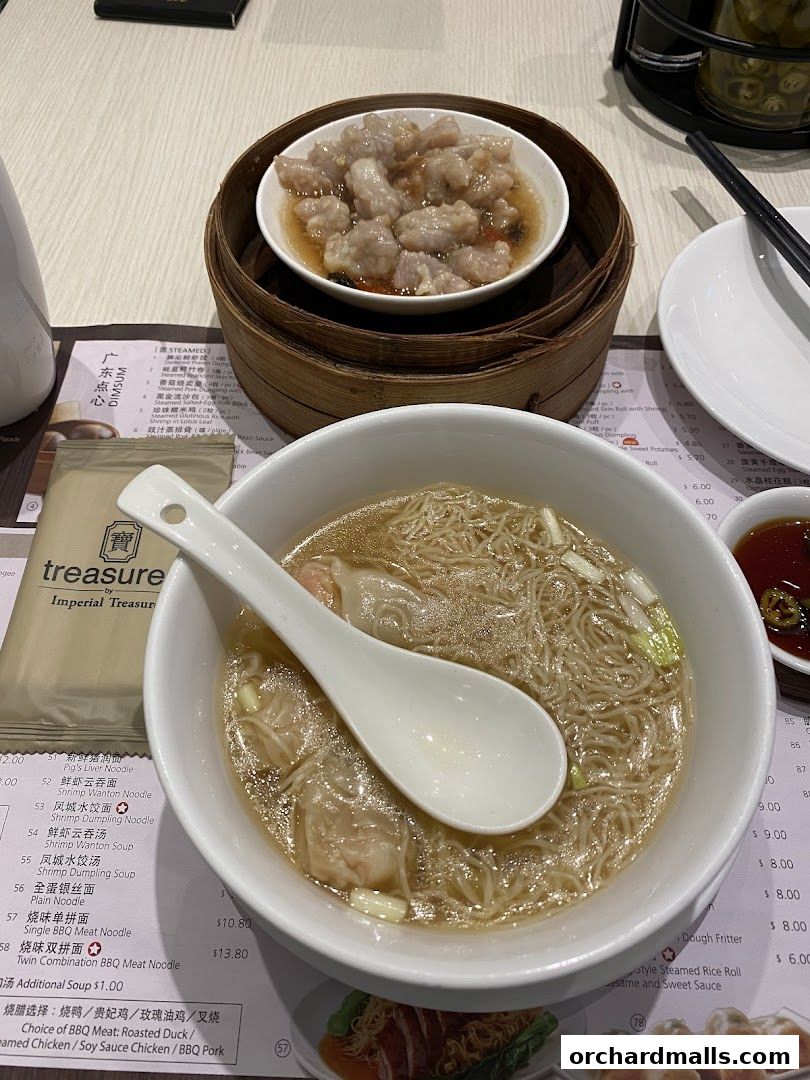 Menu page for Treasures Yi Dian Xin