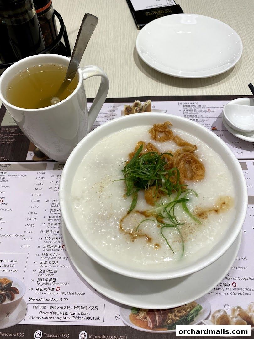 Menu page for Treasures Yi Dian Xin