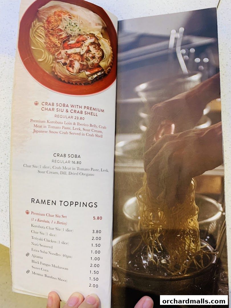 Menu page for Tsuta Japanese Soba Noodles - 313somerset