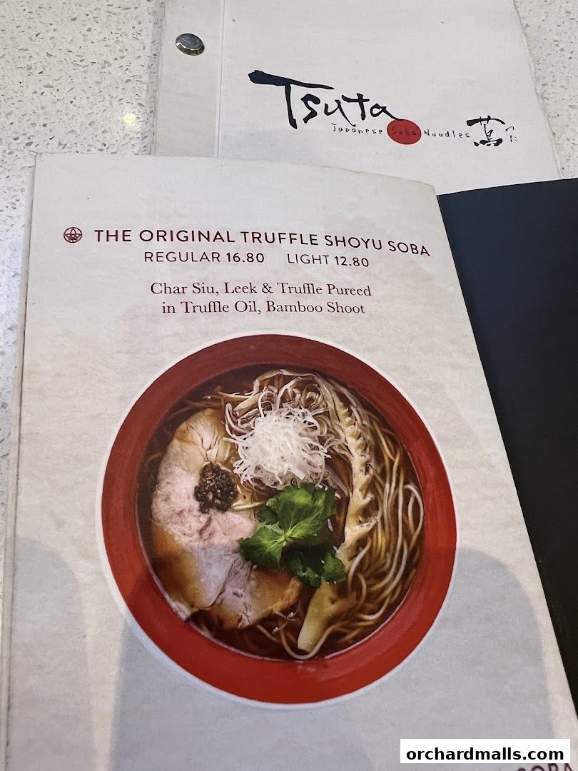 Menu page for Tsuta Japanese Soba Noodles - 313somerset