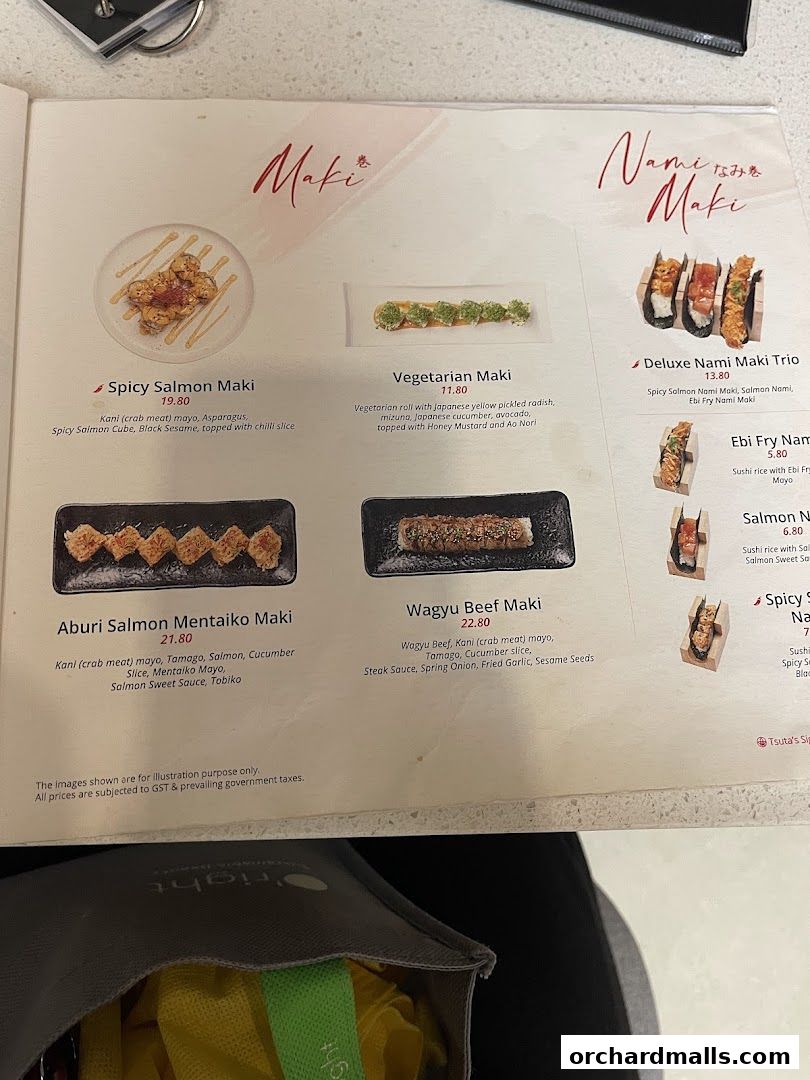 Menu page for Tsuta Japanese Soba Noodles - 313somerset