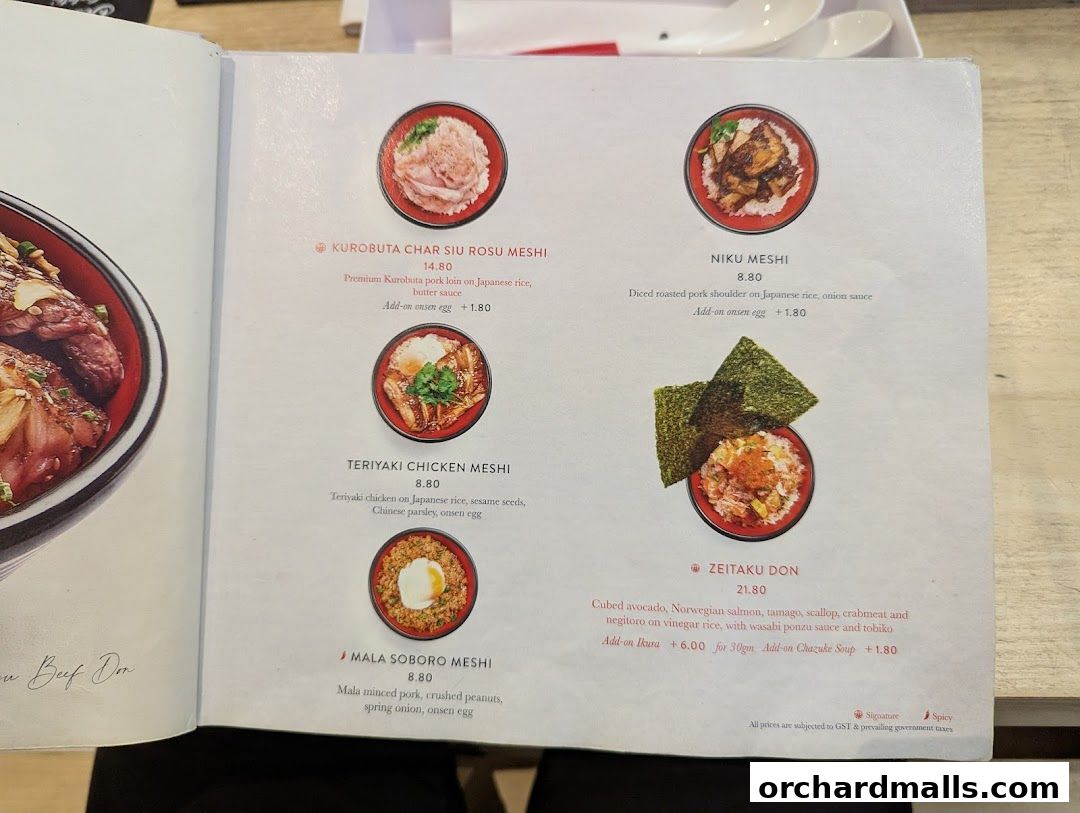 Menu page for Tsuta Japanese Soba Noodles - 313somerset