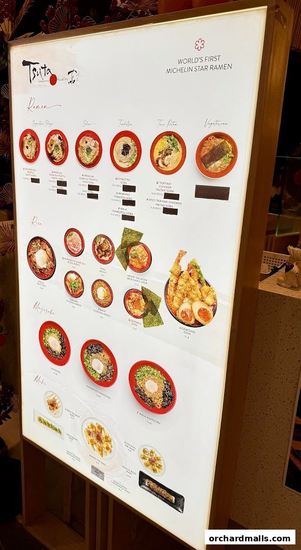 Menu page for Tsuta Japanese Soba Noodles - 313somerset