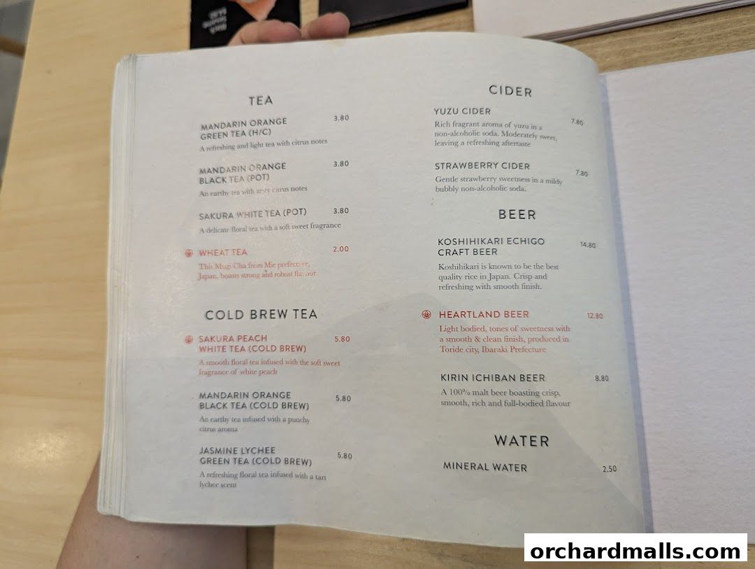 Menu page for Tsuta Japanese Soba Noodles - 313somerset