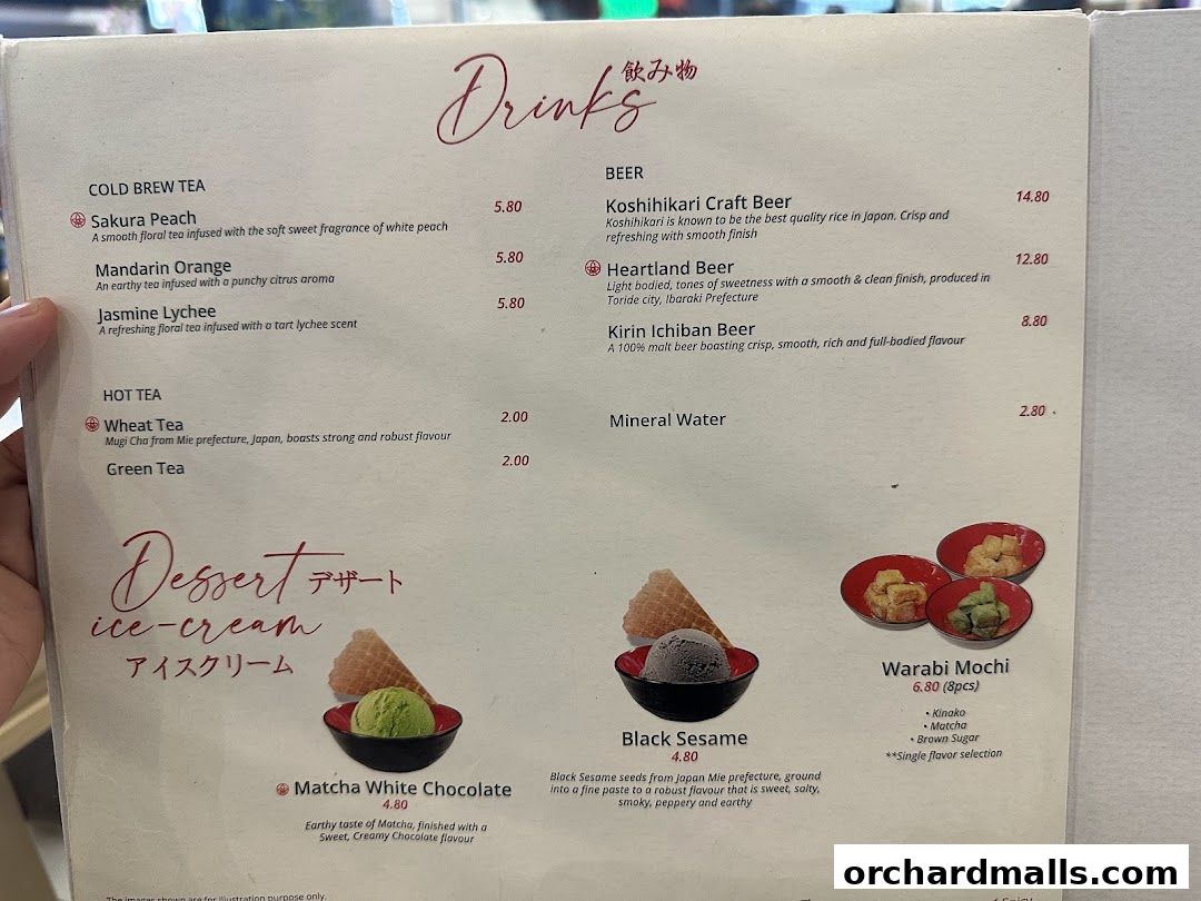 Menu page for Tsuta Japanese Soba Noodles - 313somerset