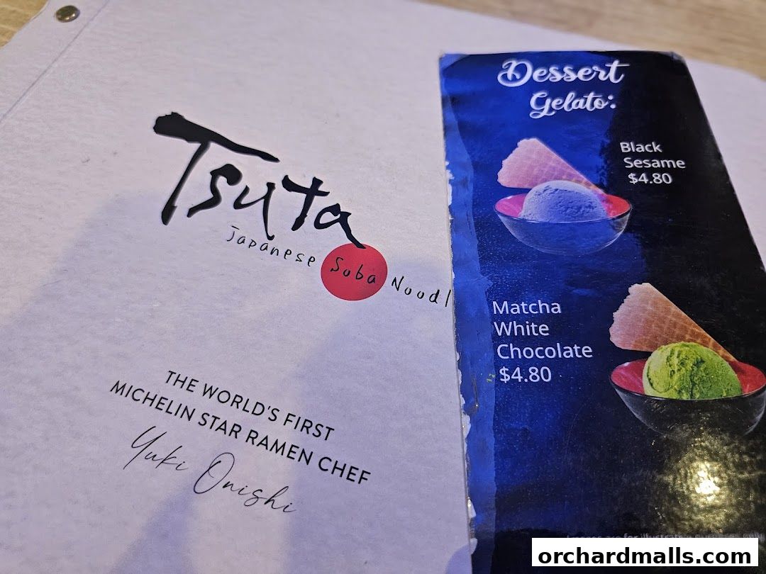 Menu page for Tsuta Japanese Soba Noodles - 313somerset