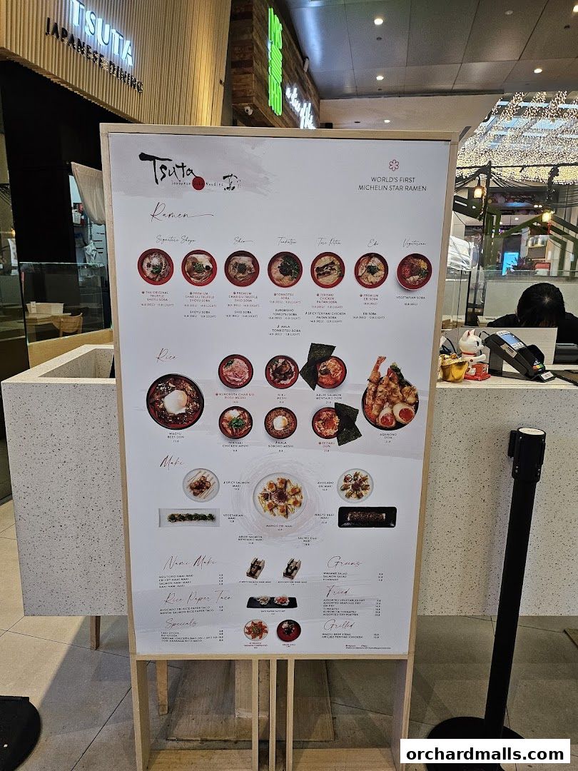 Menu page for Tsuta Japanese Soba Noodles - 313somerset