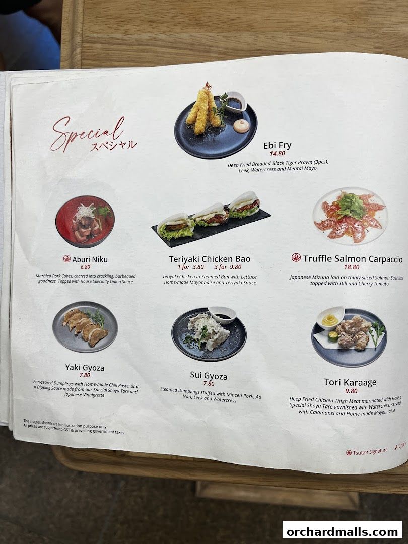 Menu page for Tsuta Japanese Soba Noodles - 313somerset