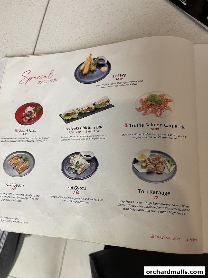 Menu page for Tsuta Japanese Soba Noodles - 313somerset