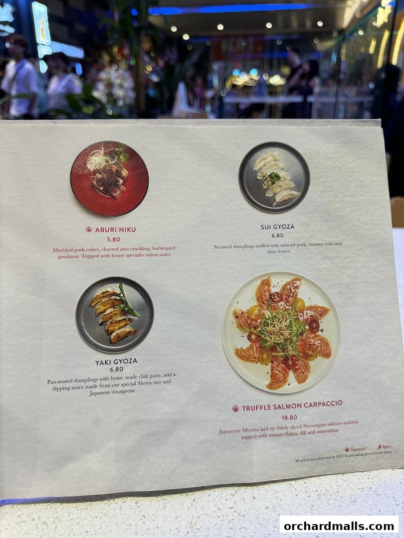 Menu page for Tsuta Japanese Soba Noodles - 313somerset