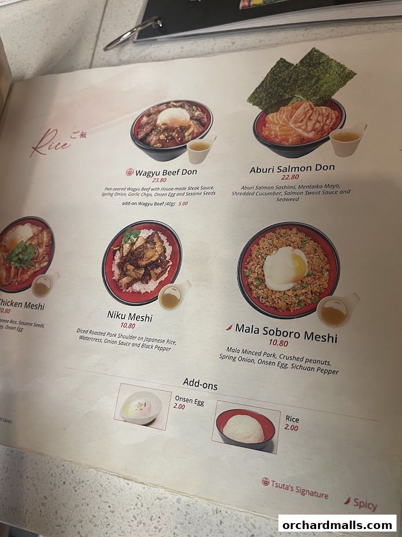Menu page for Tsuta Japanese Soba Noodles - 313somerset