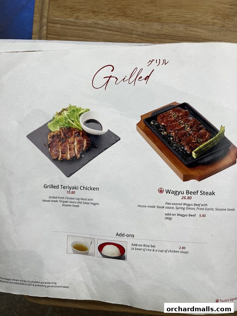 Menu page for Tsuta Japanese Soba Noodles - 313somerset