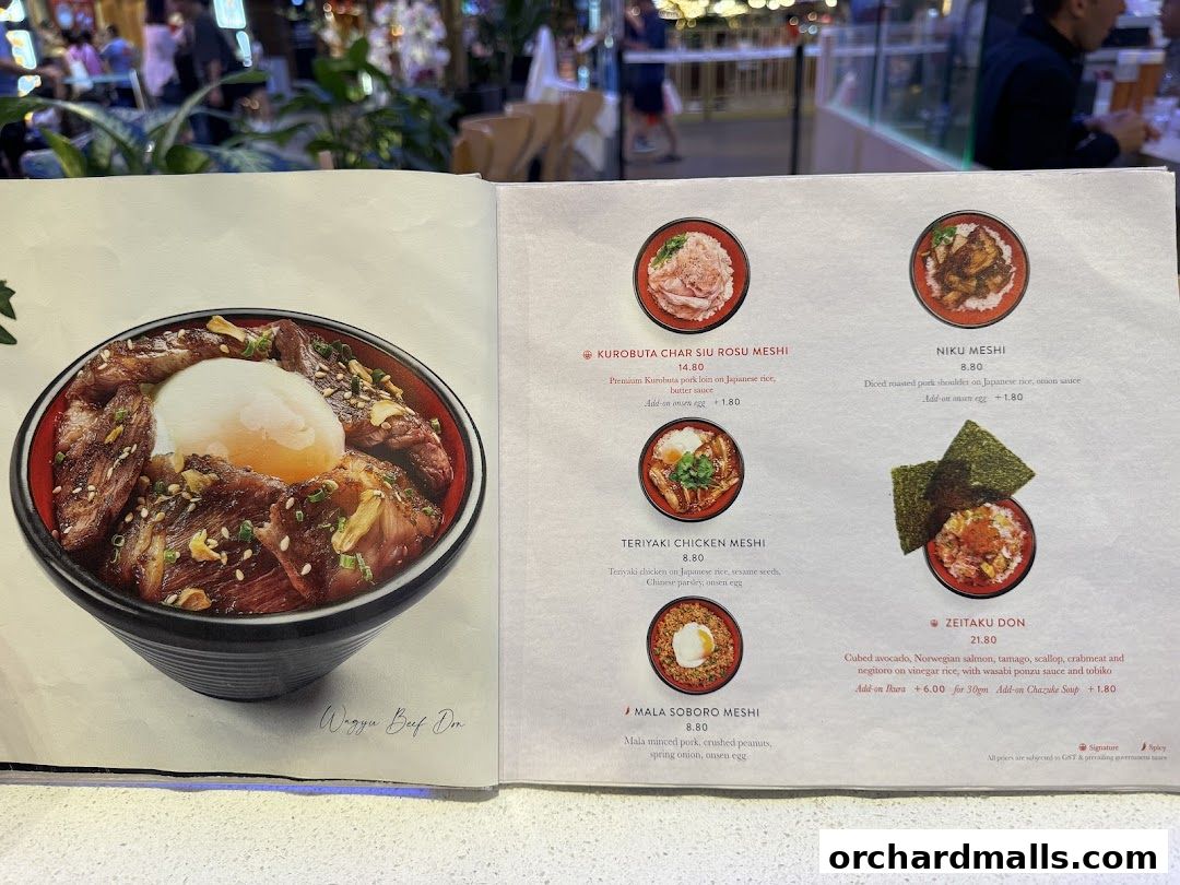 Menu page for Tsuta Japanese Soba Noodles - 313somerset