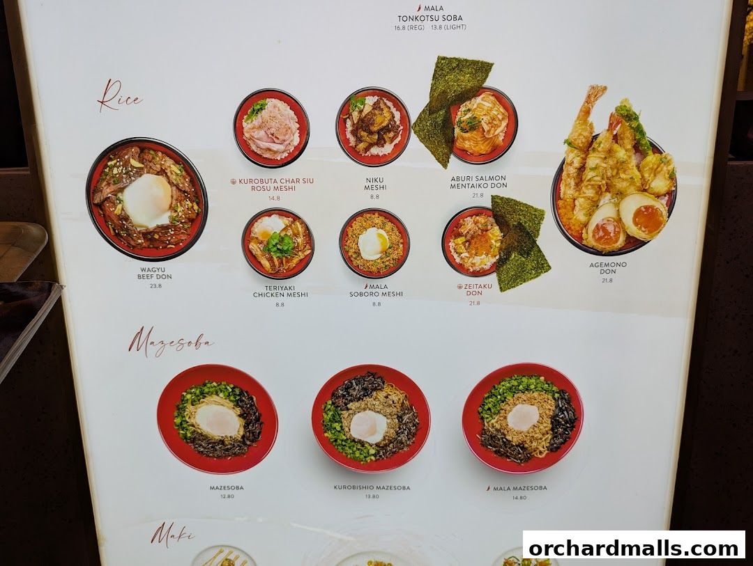 Menu page for Tsuta Japanese Soba Noodles - 313somerset