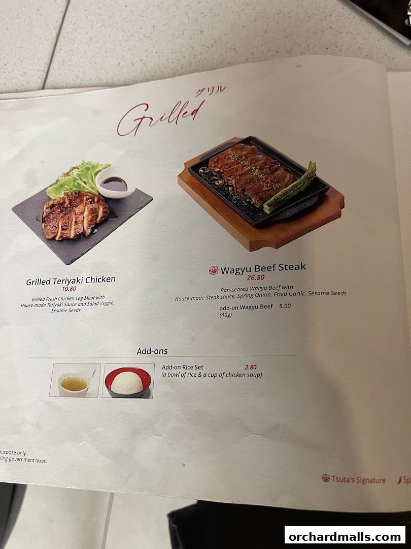 Menu page for Tsuta Japanese Soba Noodles - 313somerset