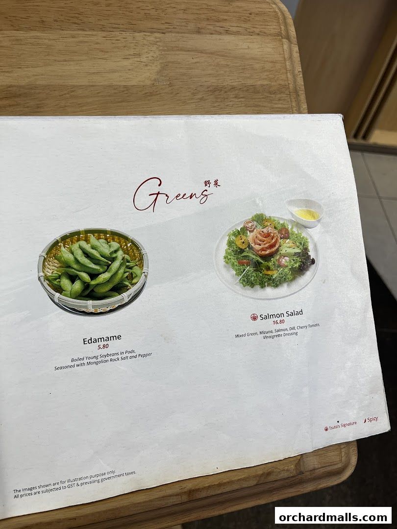 Menu page for Tsuta Japanese Soba Noodles - 313somerset