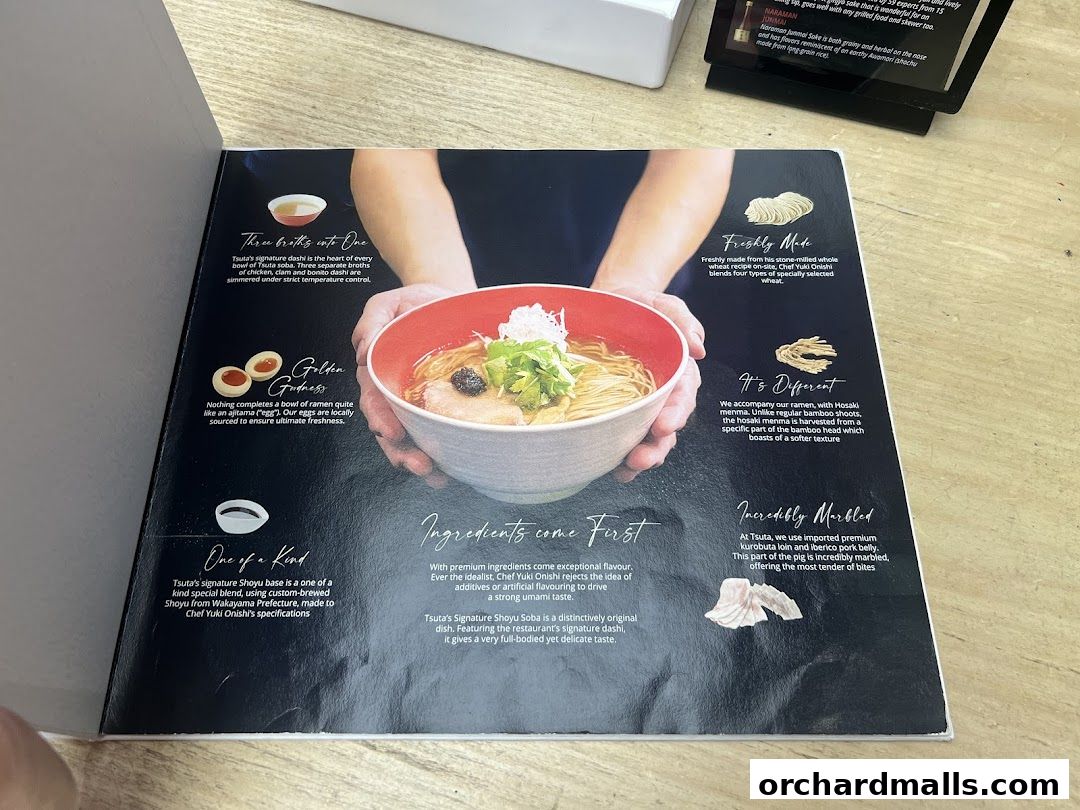 Menu page for Tsuta Japanese Soba Noodles - 313somerset