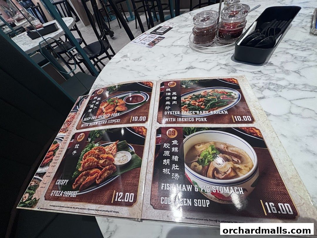 Menu page for Tun Xiang Hokkien Delights Wisma Atria