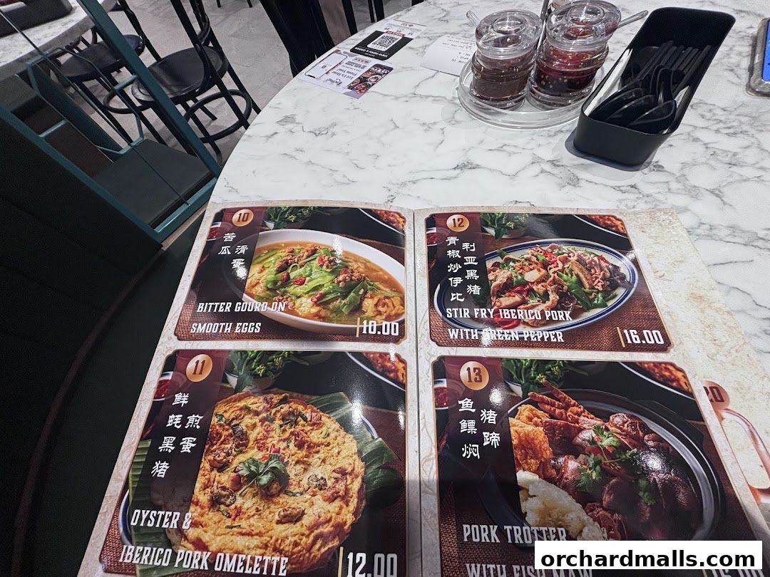 Menu page for Tun Xiang Hokkien Delights Wisma Atria