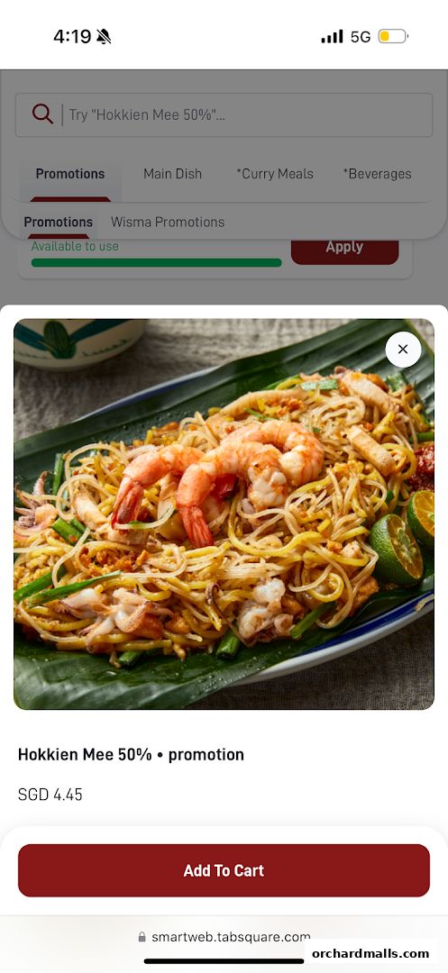 Menu page for Tun Xiang Hokkien Delights Wisma Atria