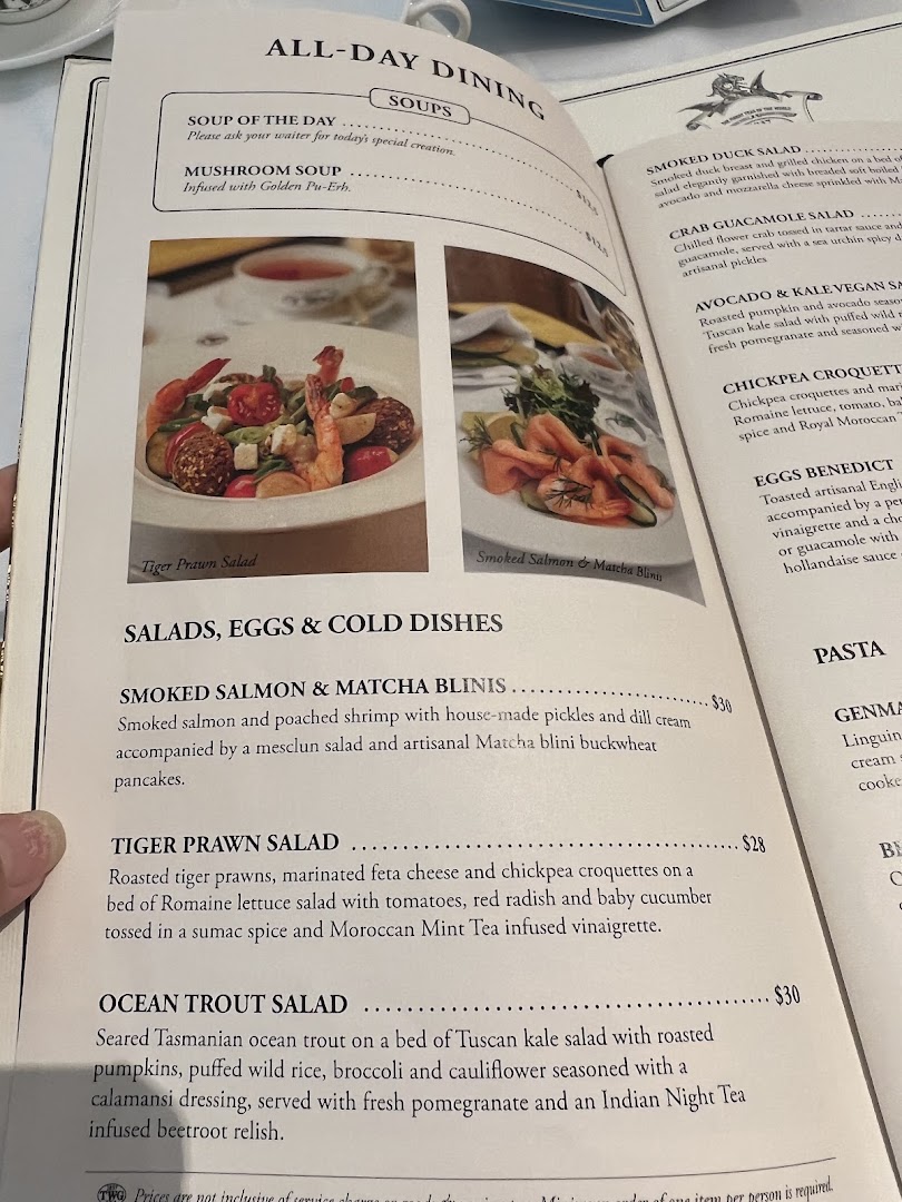 Menu page for TWG Tea at ION Orchard