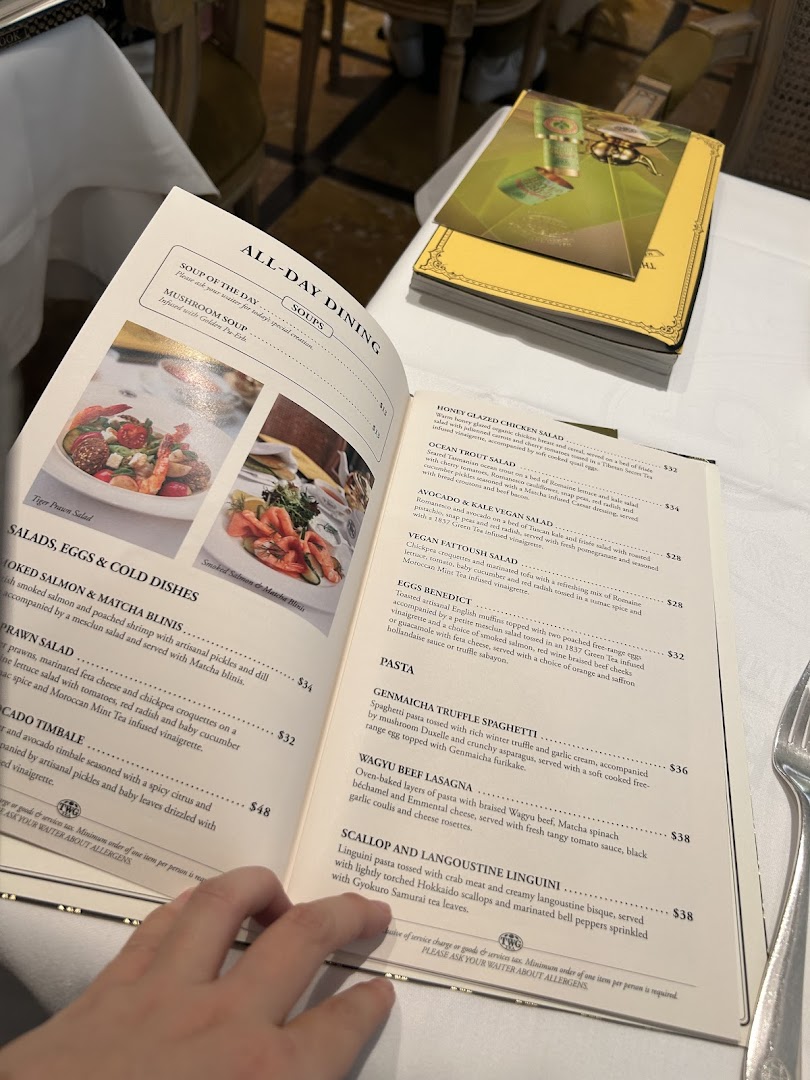 Menu page for TWG Tea at ION Orchard