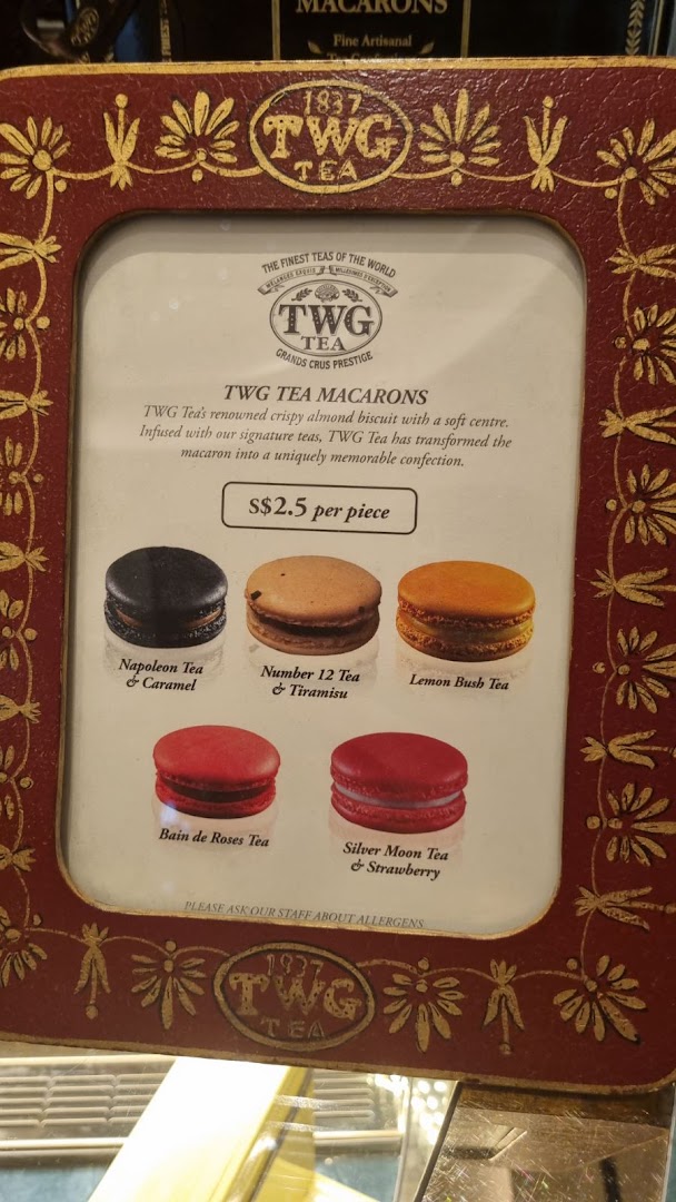 Menu page for TWG Tea at ION Orchard