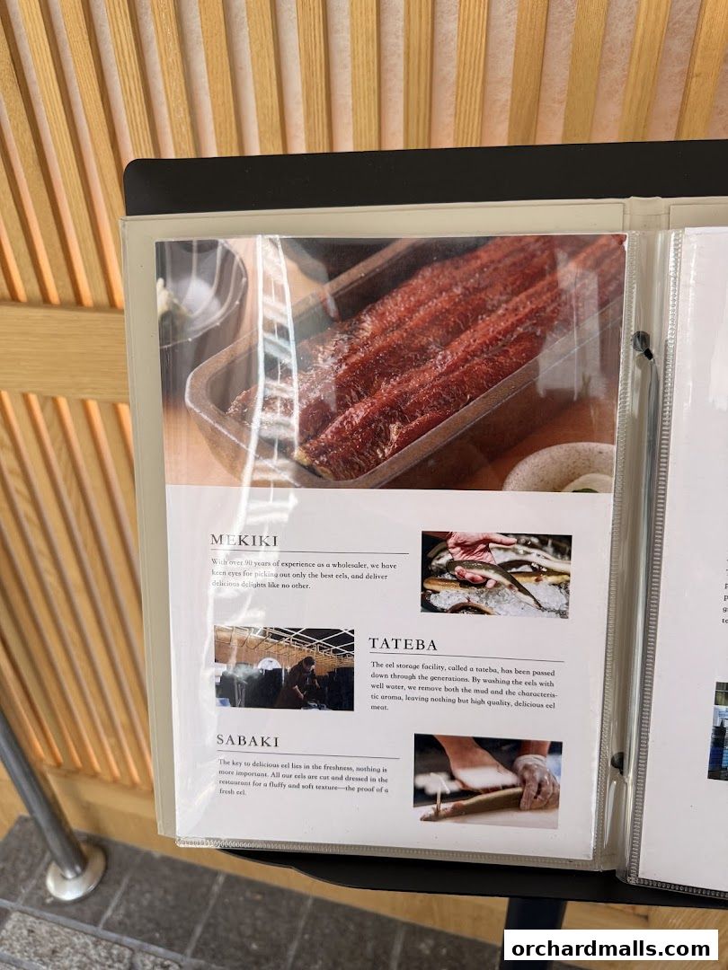 Menu page for Unagi Yondaime Kikukawa Singapore うなぎ四代目菊川 シンガポール