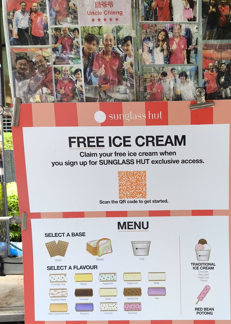 Menu page for Uncle Chieng Traditional  Wafer ice cream