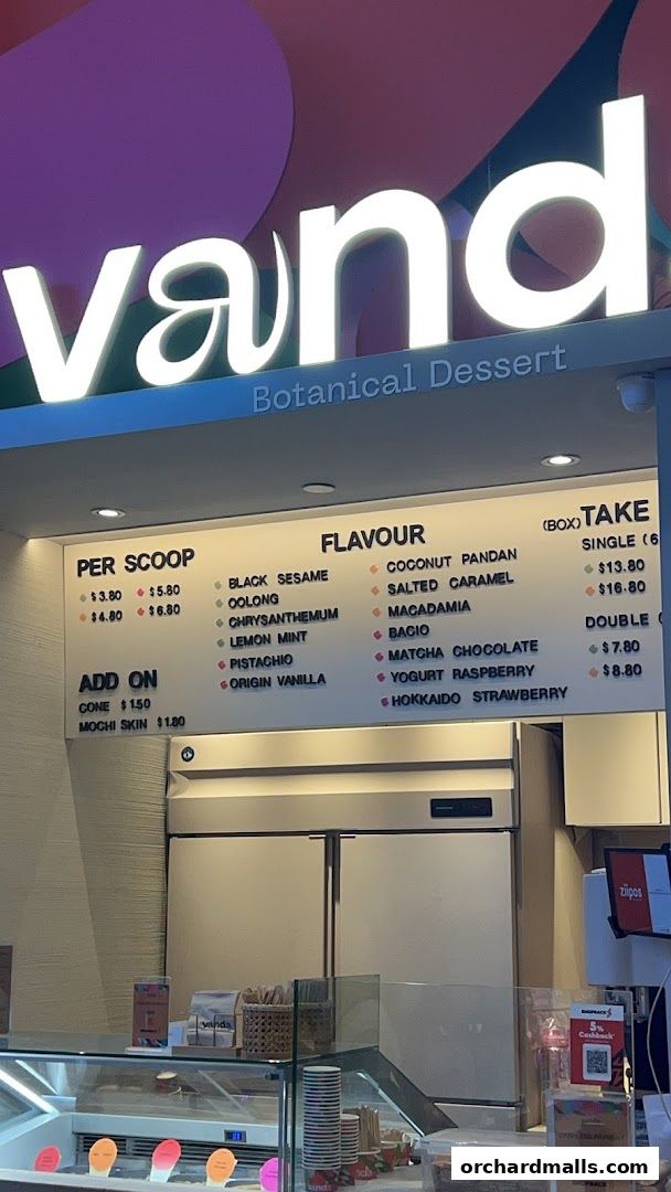 Menu page for Vanda Botanical Desserts 313somerset