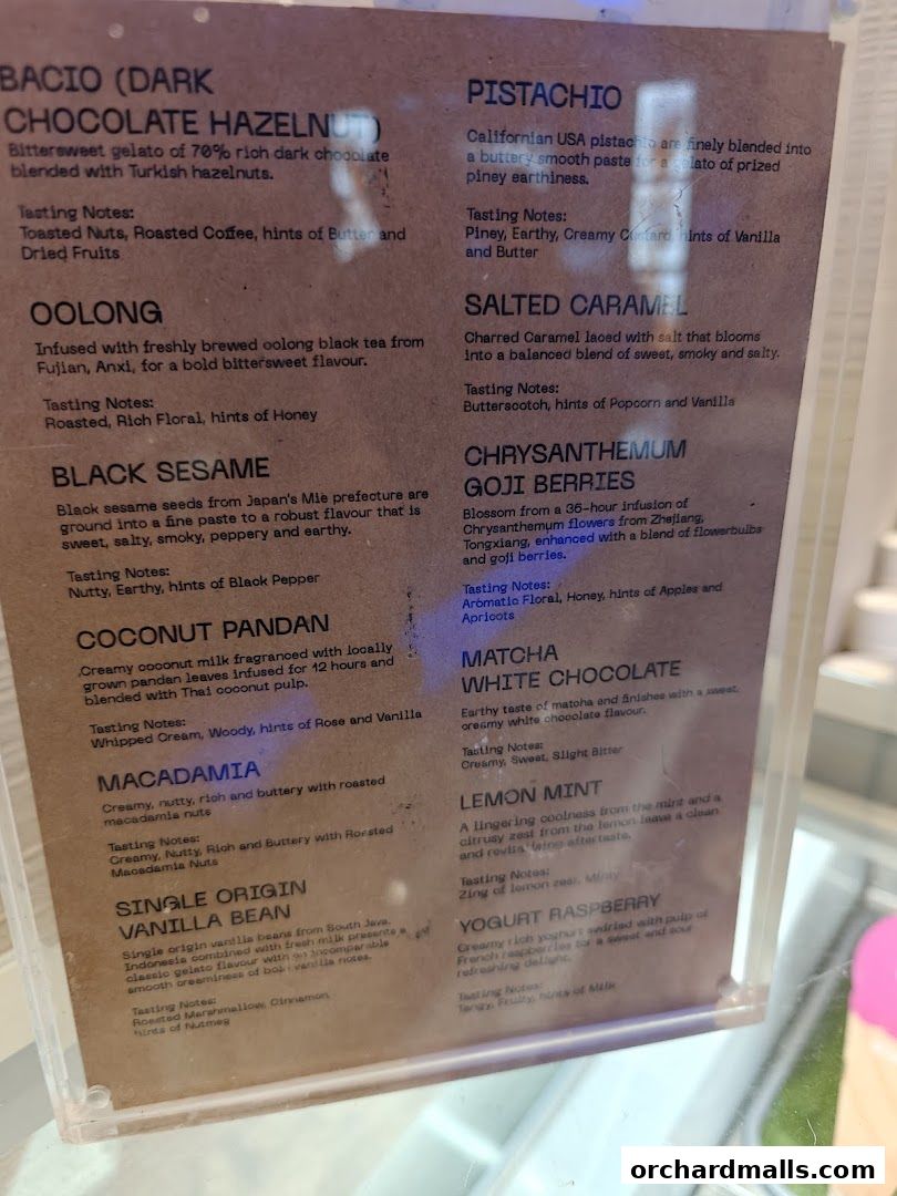 Menu page for Vanda Botanical Desserts 313somerset