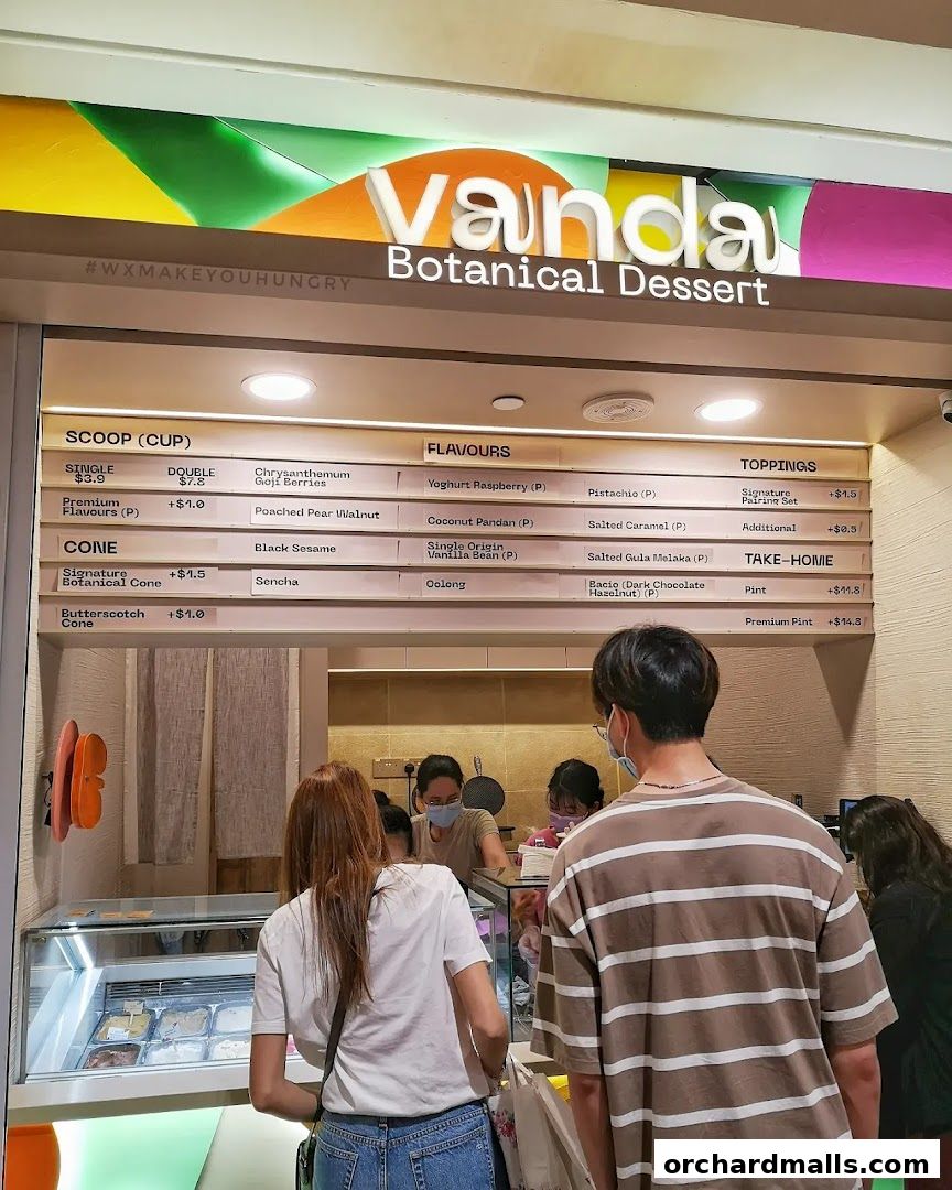 Menu page for Vanda Botanical Desserts 313somerset