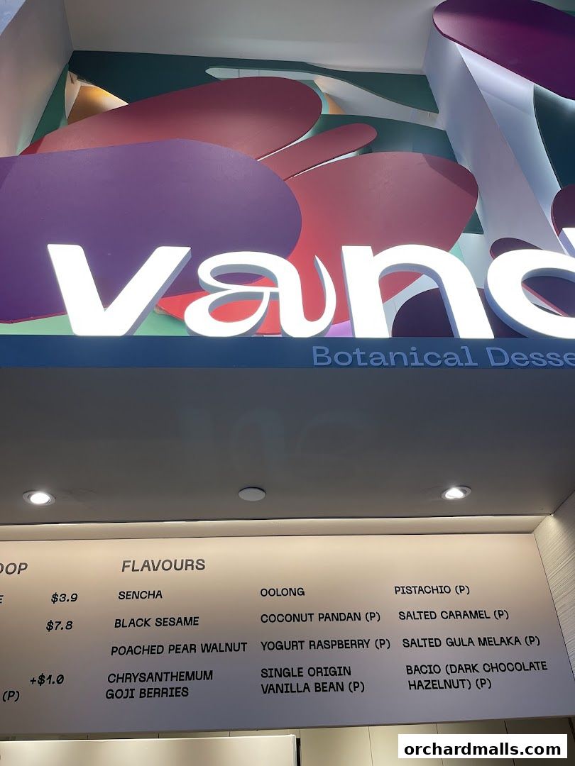 Menu page for Vanda Botanical Desserts 313somerset