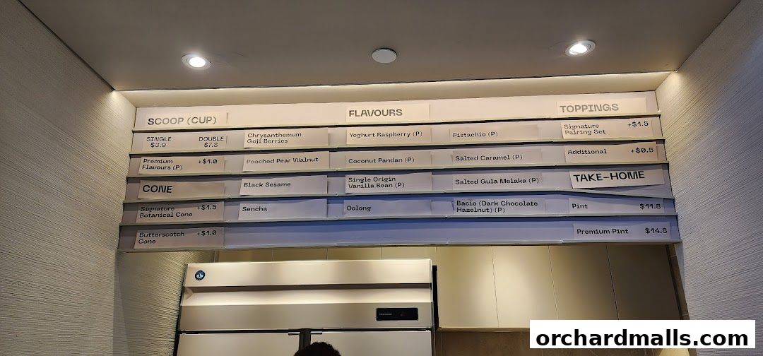 Menu page for Vanda Botanical Desserts 313somerset